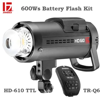 

JINBEI HD-610 600W Outdoor Battery Flash Kit High Speed Sync TTL Battery Powered Strobe Light Photography with TR-Q6 Trigger