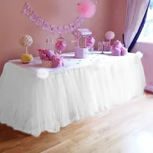 Many Tulle Tutu Table Skirt Tulle Tableware for Wedding Decoration Baby Shower Party Wedding Table Skirting Home Textile
