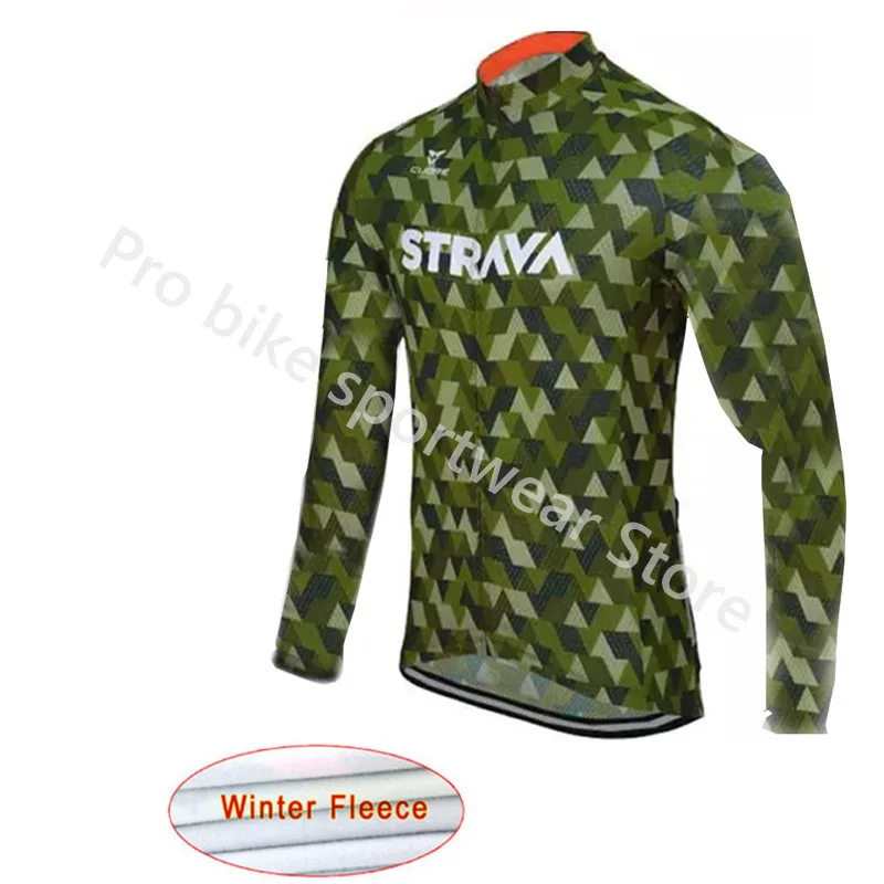 cycling jersey 03 Strava Strava Зима с длинным рукавом термальность флис гонки Велосипедный спорт Mountain MTB Pro команда Велоспорт Джерси Ropa ciclismo Hombre - Цвет: cycling jersey 03