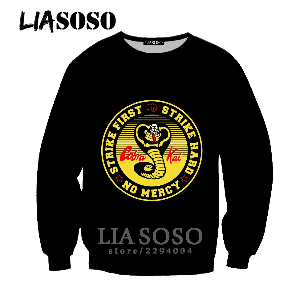 LIASOSO футболки Повседневная брендовая одежда Новый Cobra Kai мальчик каратист фильм