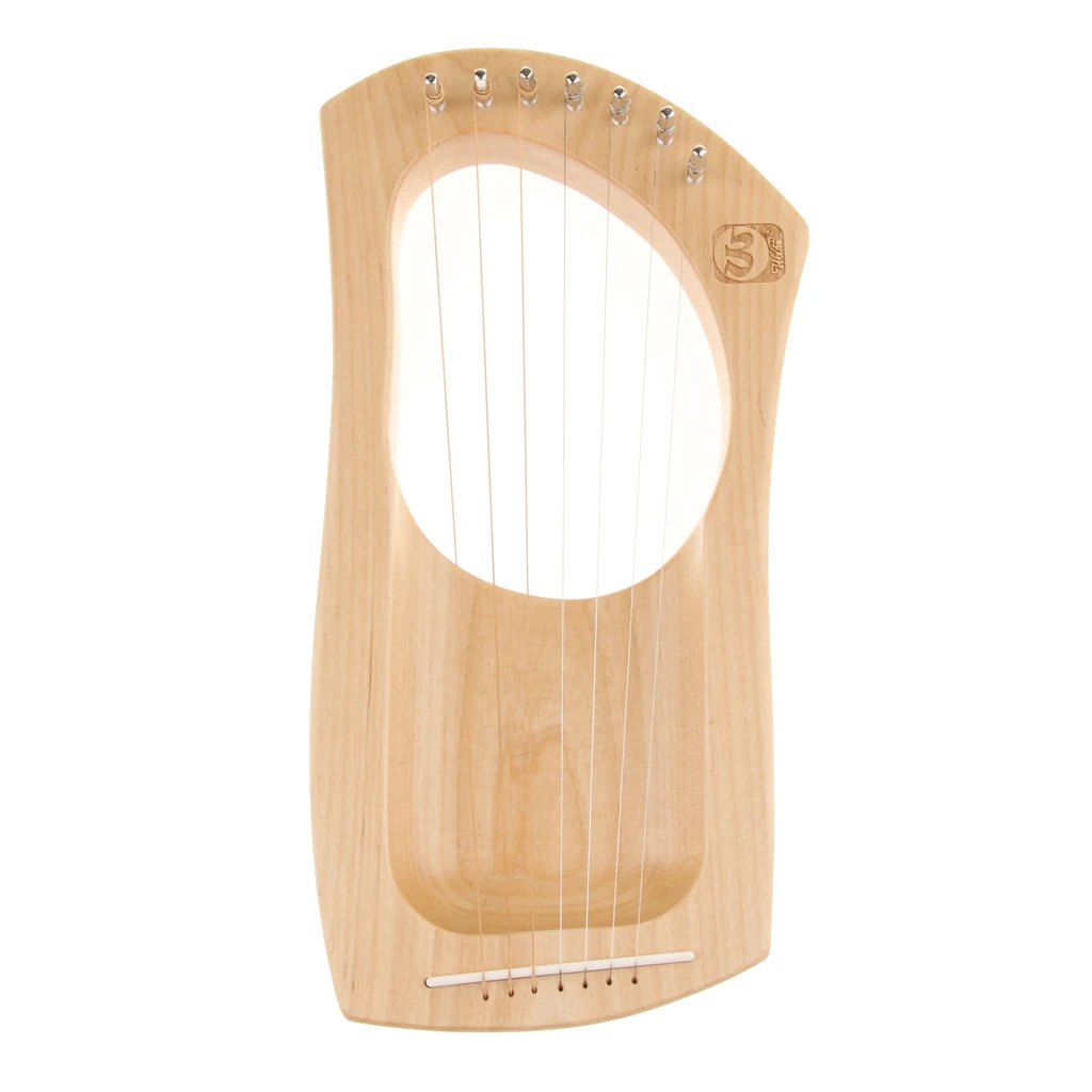 Tooyful Mahogany Wood Harp 7-String Harp Musical Stringed Instrument Parts for Band Performance