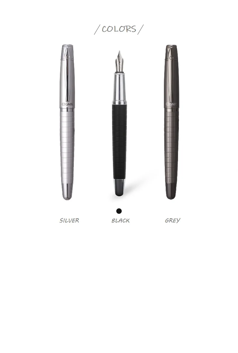 Andstal металлическая элегантная перьевая ручка, роскошный набор, подарок M& G, чернильные ручки для каллиграфии, серебристые, черные, серые, с премиальной подарочной коробкой, ручка boss
