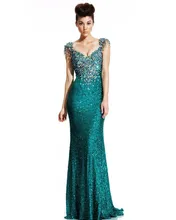 Vestidos De Festa 2016 Elegante Lange Prom Kleider Pailletten Kristall Abend Prom Kleider