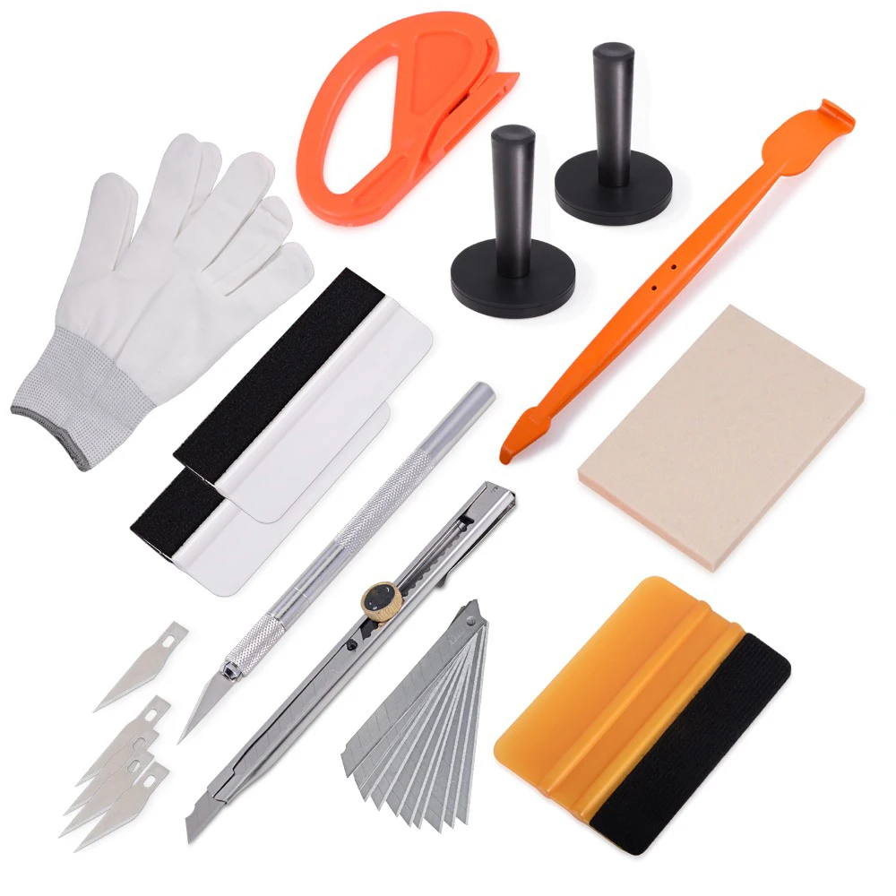 

EHDIS Motorcycle Carbon Vinyl Film Wrap Tool Set Scraper Squeegee Magnetic Magnet Holder Cutter Knife Car Sticker Accessories