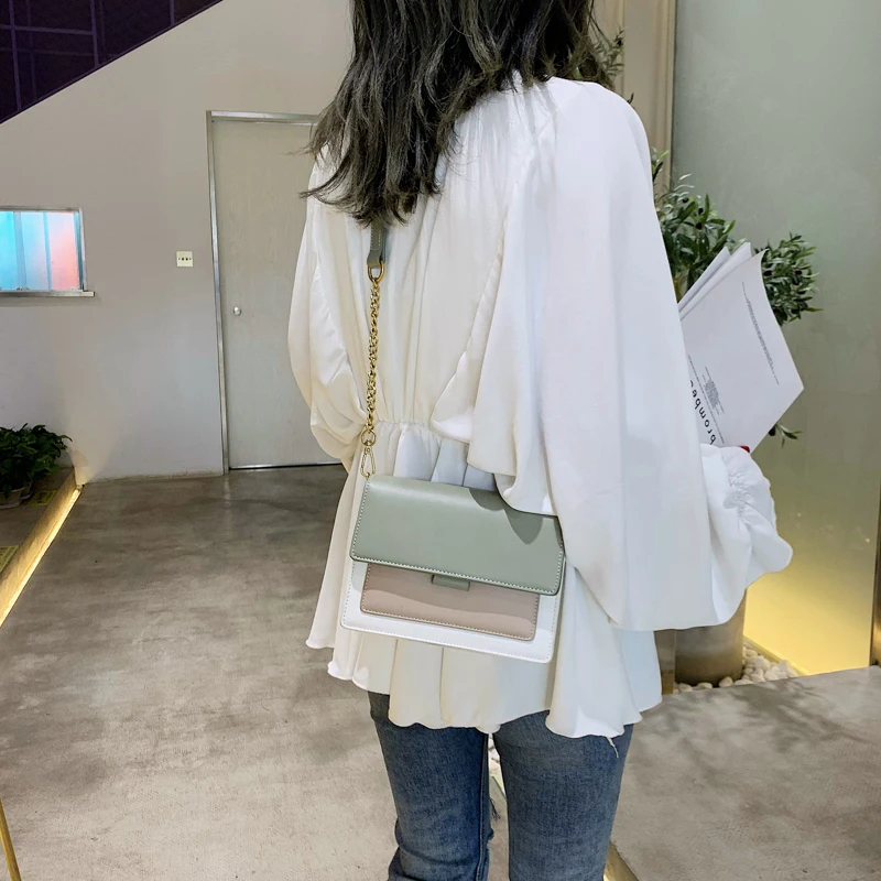 Bolsas para as Mulheres Bolsa de Viagem Contraste Couro Crossbody Moda Simples Ombro Bolsa Senhoras Cruz Corpo Cor 2021 3 Cheap Bolsas de ombro