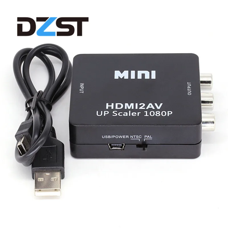DZLST 50 шт./лот DHL Бесплатная доставка HDMI в AV скейлер адаптер видео конвертер коробка