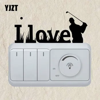 

YJZT I Love Golf Phrase Golf Player Man Sports Vinyl Switch Decor Wall Sticker Decal 8SS2287