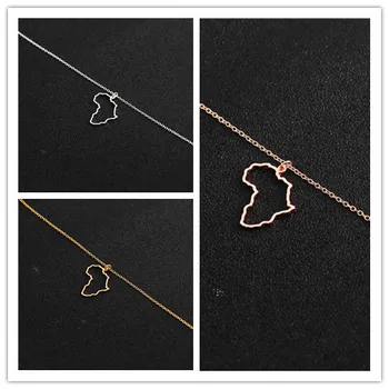 

10 hollow Africa Map country city Necklace Geography Egypt South Kenya Nigeria Map Pendant Necklace Hometown Clavicle jewelry