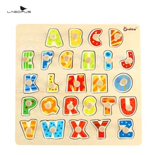 Детские Ранние развивающие игрушки для детей ручной захват деревянная головоломка игрушка изучение алфавита Образование ребенок дерево отрезная игрушка