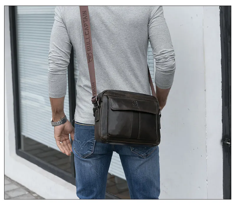 genuíno saco do mensageiro moda couro vaca