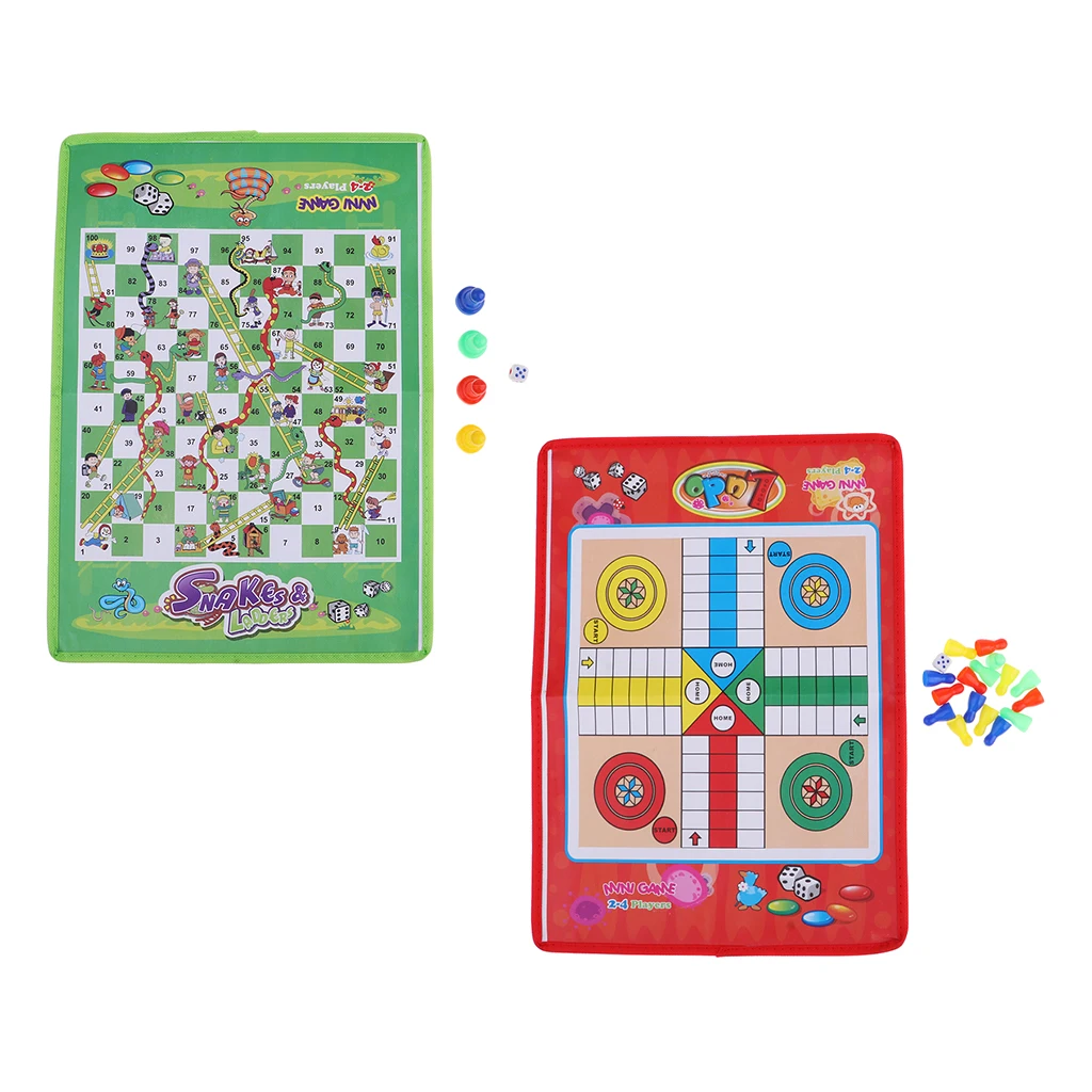 Snake & Ladder Children Portable Flying Chess Ludo Family Board Games