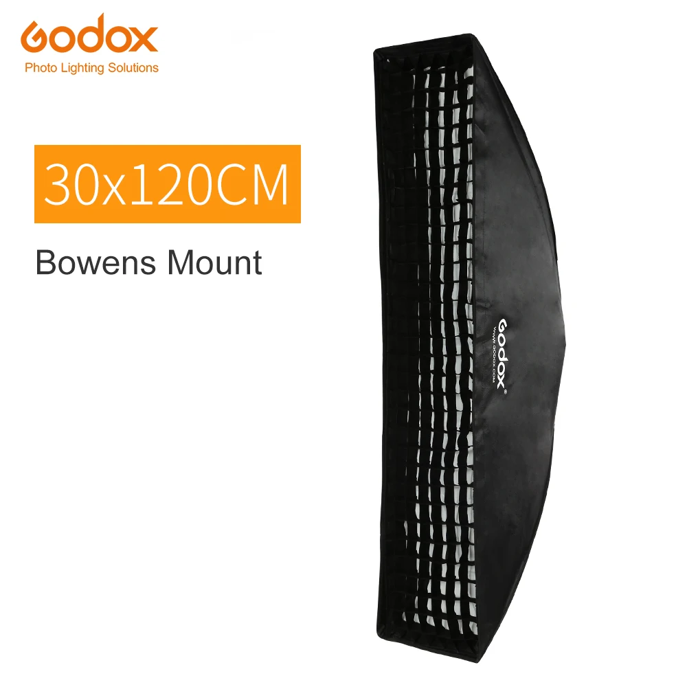 Godox 12"x 47" 30 x 120cm Strip Honeycomb Grid Rectangular Softbox for Photo Strobe Studio Flash Softbox Bowens Mount