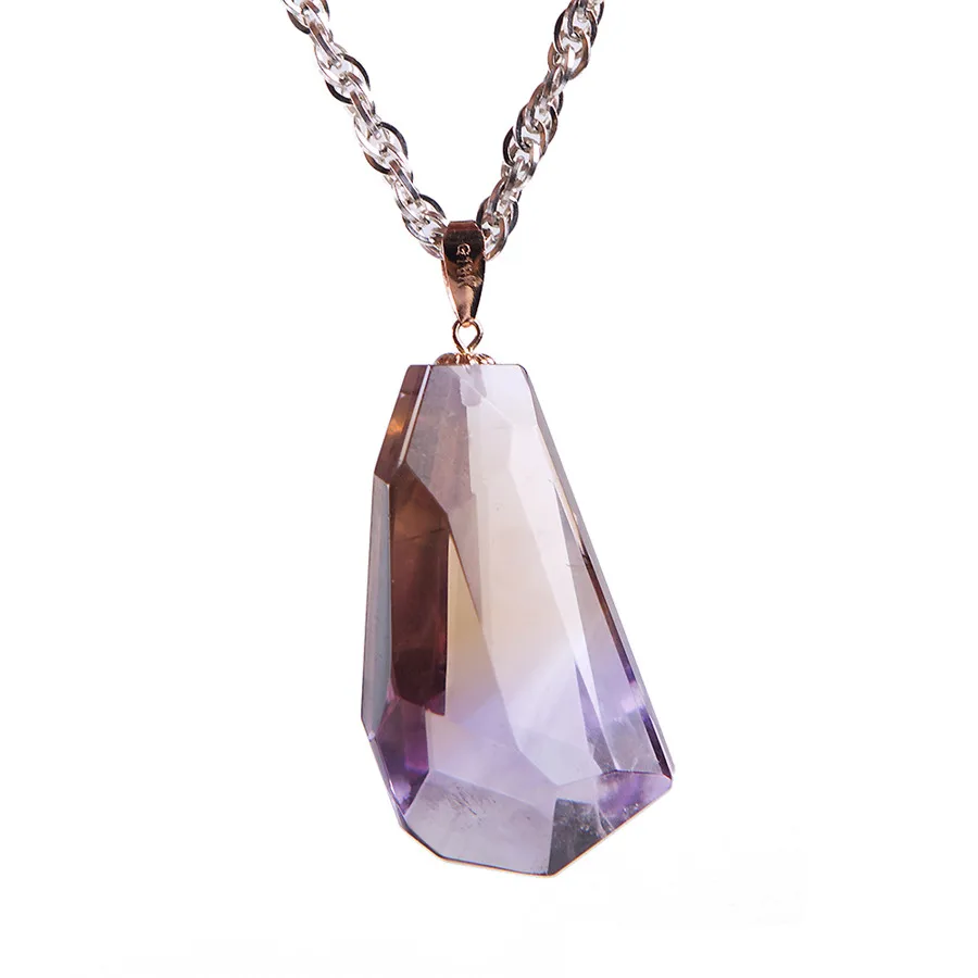 

2019 Newly Genuine Natural yello Purple Crystal Quartz Water Drop Shape Pendant AAAA Fashion Crystal Stone Pendnat