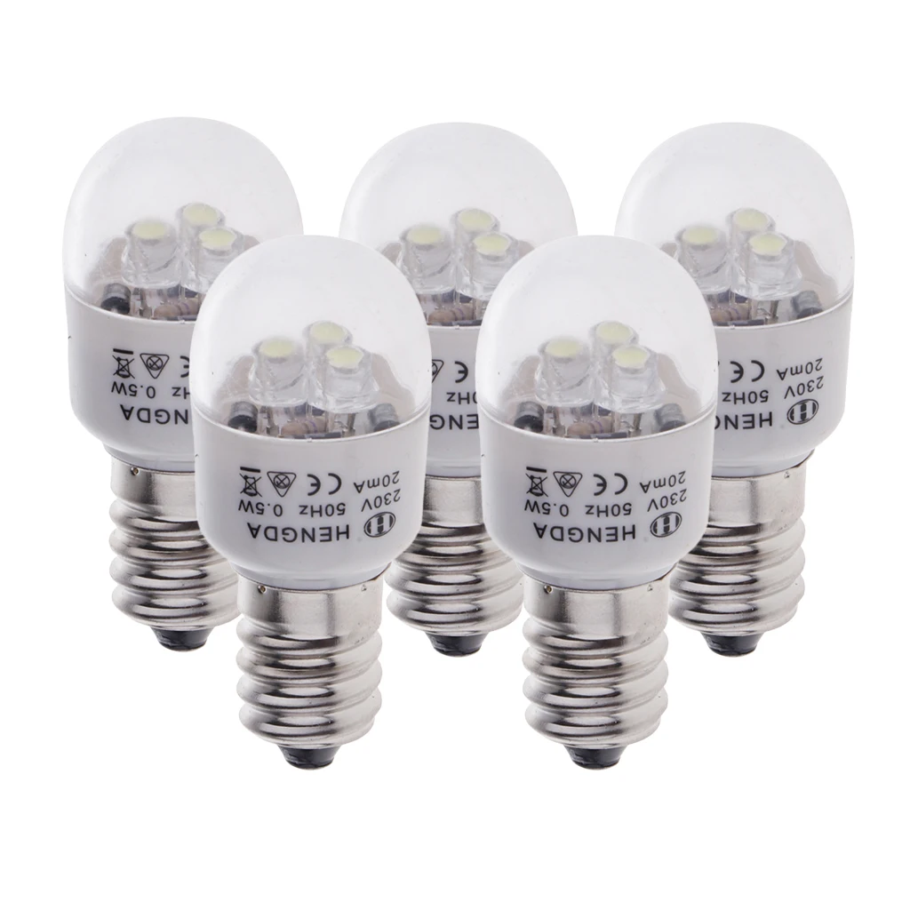 5pcs LED Light Bulbs 0.5W Domestic Sewing Machine Part for Brother, Singer, Feiyue, Acme, Juki, Butterfly, etc