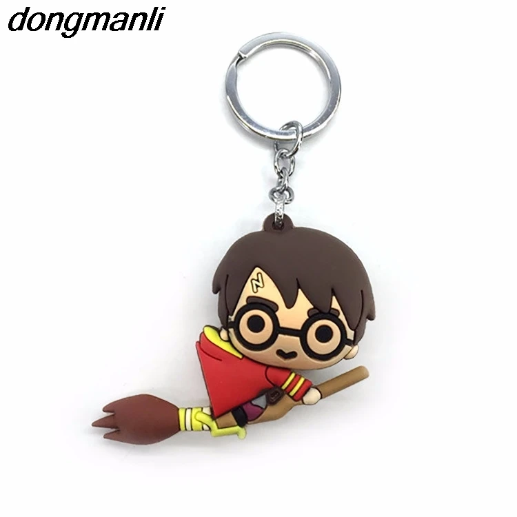 

P1670 Dongmanli 20pcs/lot wholesale Jewellery Pop Cute car Keychain The Movie Marvel Key Ring 3D silicone figure Gift for kdis