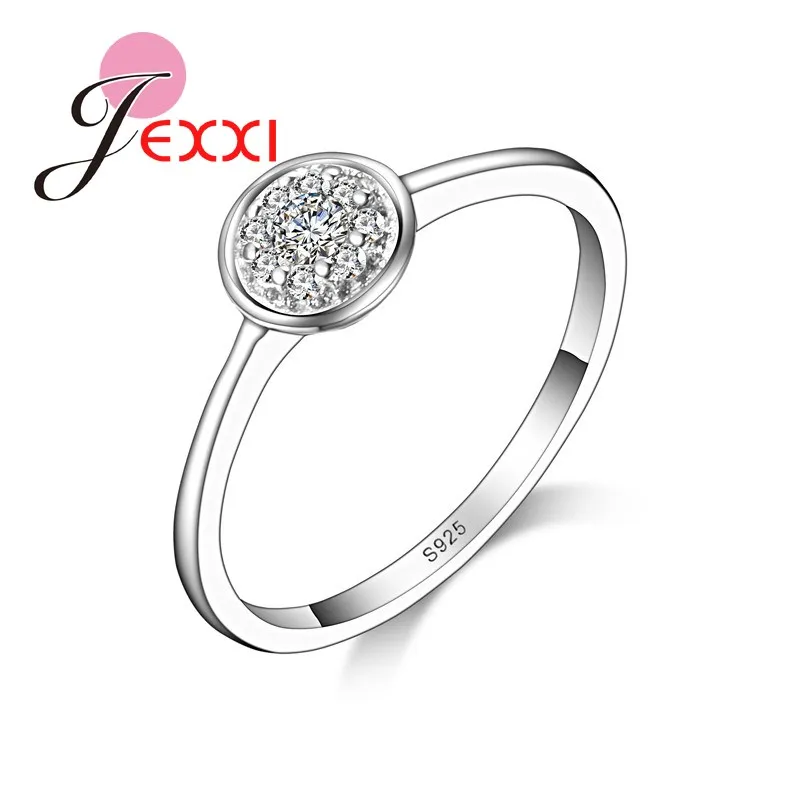 JEXXI Vintage S90 Silver Engagement Party Rings Women/Girls Size 7/8/9 New Fashion Design Wedding Finger Ring Jewelry