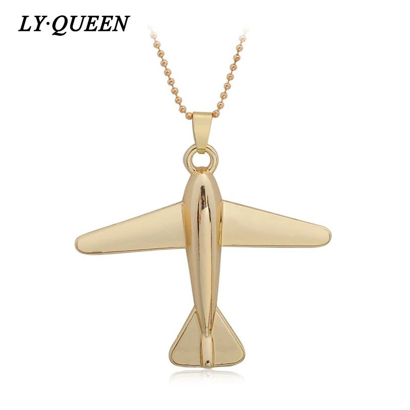 Подарки на день детей золотое ожерелье с самолетом любовные памятные подарки