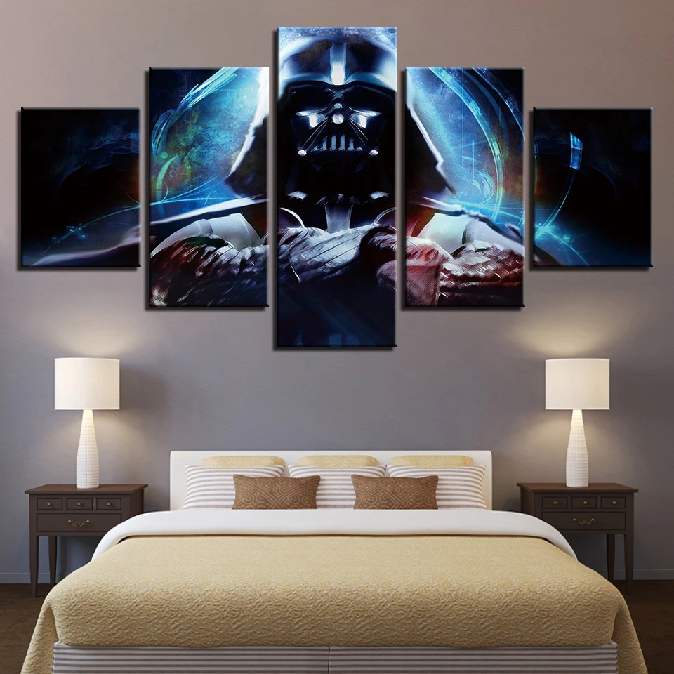 

Canvas Paintings Wall Art Modular For Living Room Decor Framework 5 Pieces Star Wars Movie Poster HD Prints Darth Vader Pictures