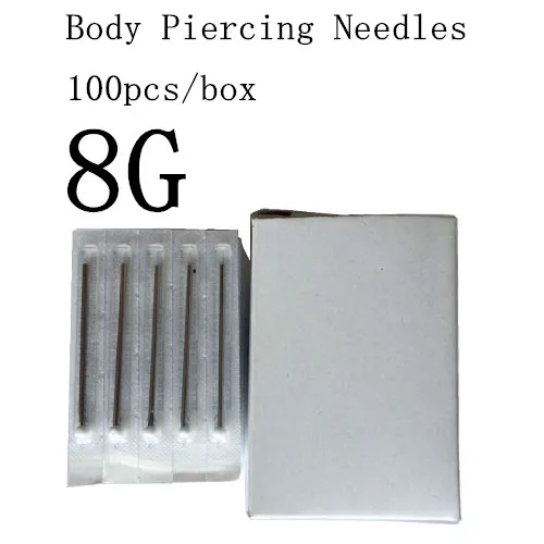 

YILONG 100PC 8G Piercing Needles 8G Sterile Disposable Body Piercing Needles 8G For Ear Nose Navel Nipple Free Shipping