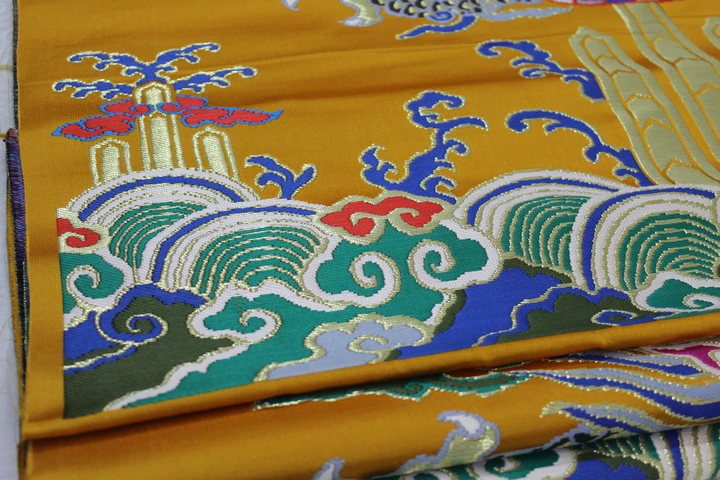 CF83 Дракон вышитые ткани для китайское свадебное платье из жаккардовой ткани в китайском стиле Стиль подарок посылка украшения Лоскутная Ткань