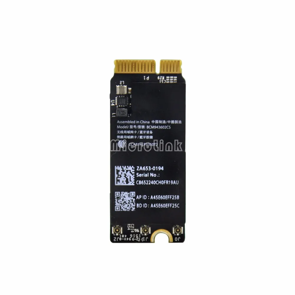 Broadcom BCM943602CS для Wi-Fi в аэропорту карты для Macbook Pro retina 1" A1398 A1425 A1502 653-0194