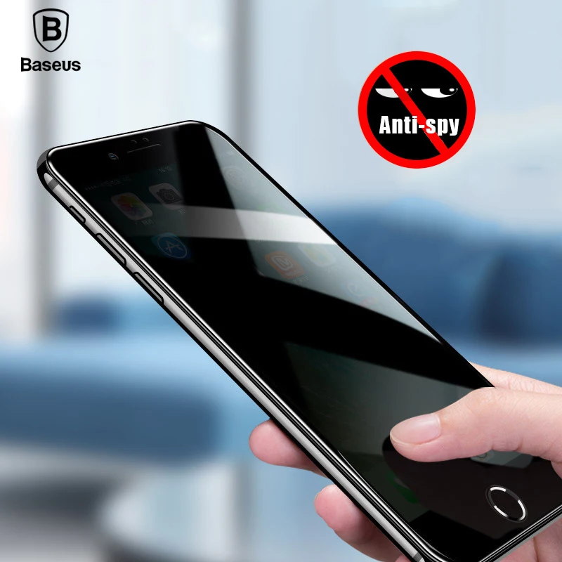 Kopen Baseus Privacy Screen Protector Voor iPhone 8 7 6 Plus Anti Spy Gehard Glas 3D 9 H Beschermende Glas Zacht rand Anti Peeping Film
