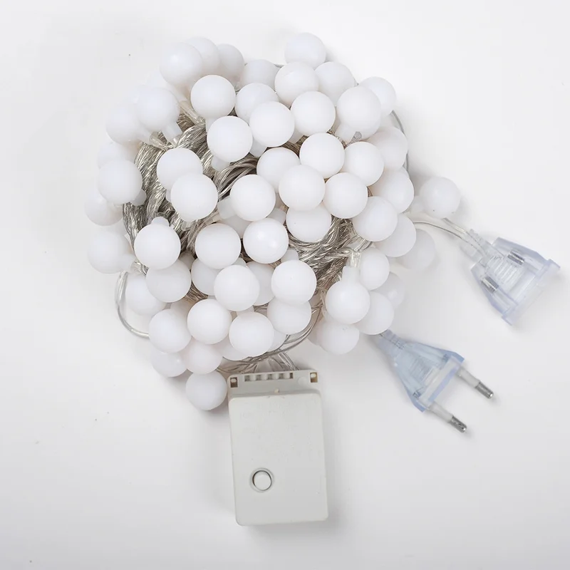 10 м 100LED светильник-шар гирлянды сказочные огни для свадьбы рождественские украшения для дома наружного освещения ЕС вилка/батарея питания