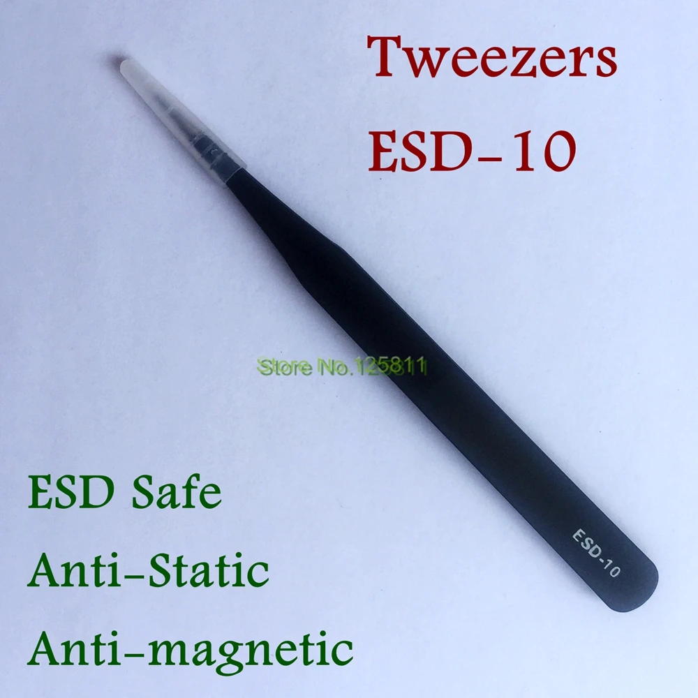 300 шт. ESD-10/ESD-15 Антистатические Пинцет точной Пинцет Набор прямой изогнутый электронный ремесло ювелирные изделия