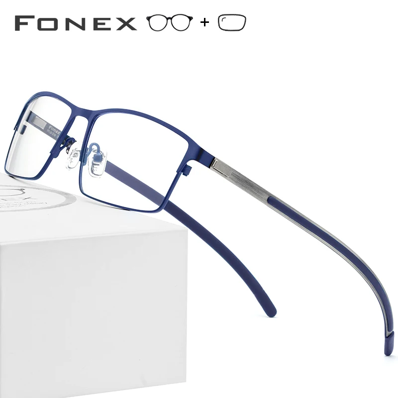 Gafas graduadas de aleación de titanio para hombre ultraligero cuadrado miopía prescripción gafas 2019 Metal óptico sin tornillos gafas - 1
