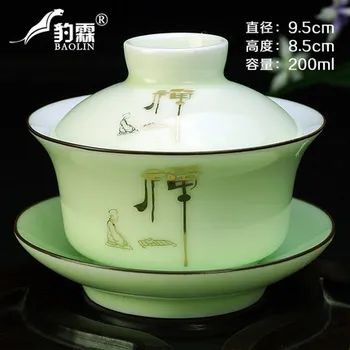 

Ceramic large Gaiwan Tea Cup Jingdezhen Celadon Tea Tureen Kung Fu White Porcelain Teaware Chinese Tea Ceremony Accessories