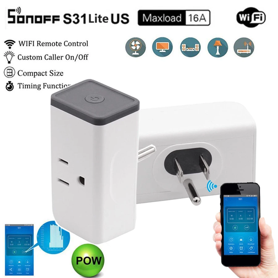 Sonoff S31 Lite US 16A WIFI Smart Power Socket Wireless Smart Switch