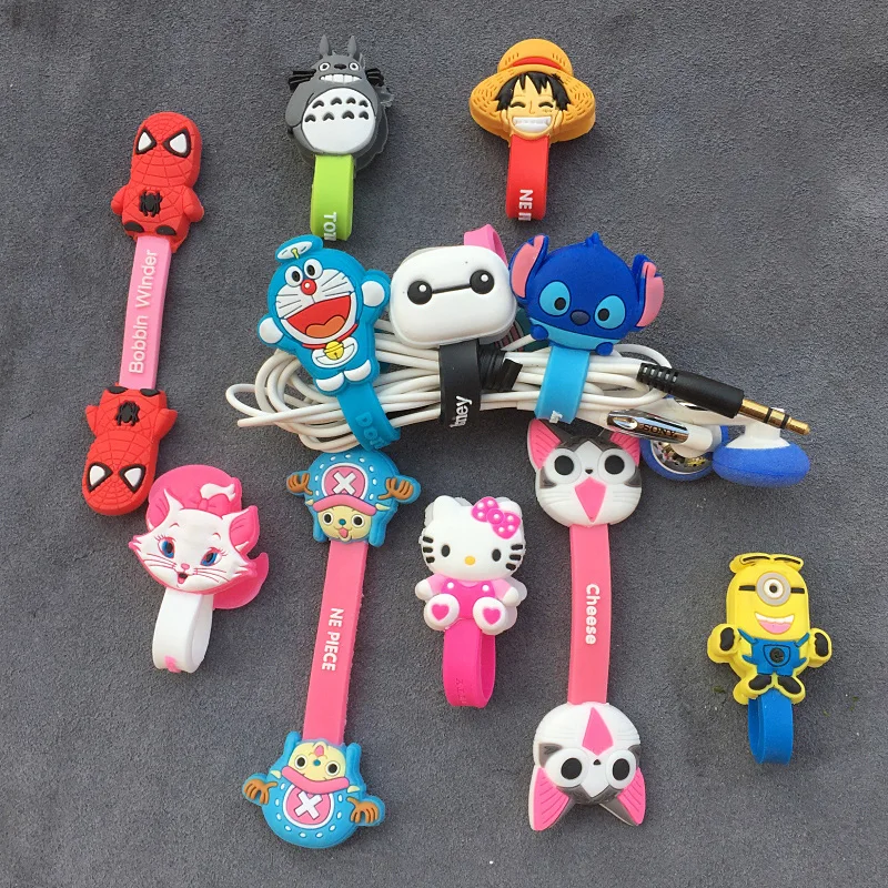 

Cartoon Cable Organizer Bobbin Winder Wire Protector Cord Management Marker Holder Cover For Earphone iPhone Samsung MP3 USB