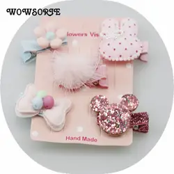 Wowsorie 2018 корейский аксессуары для волос обувь девочек Полный Корона Заколки для волос милые дети головной убор цветок набор Унг Pige головной