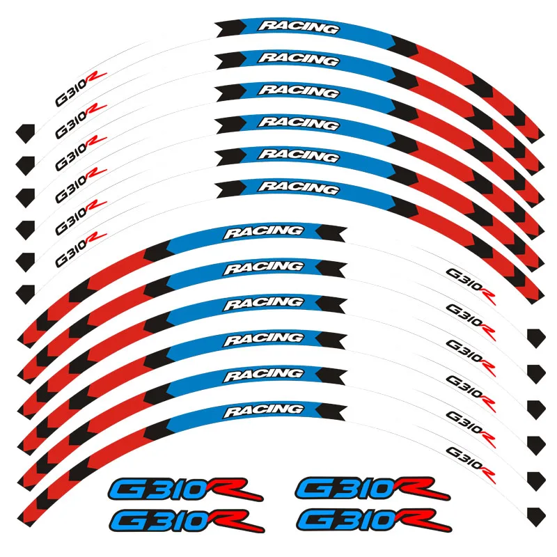 Новинка, высокое качество, 12 шт., подходят для мотоцикла, колеса, стикер, полоса, светоотражающий обод для BMW G310R