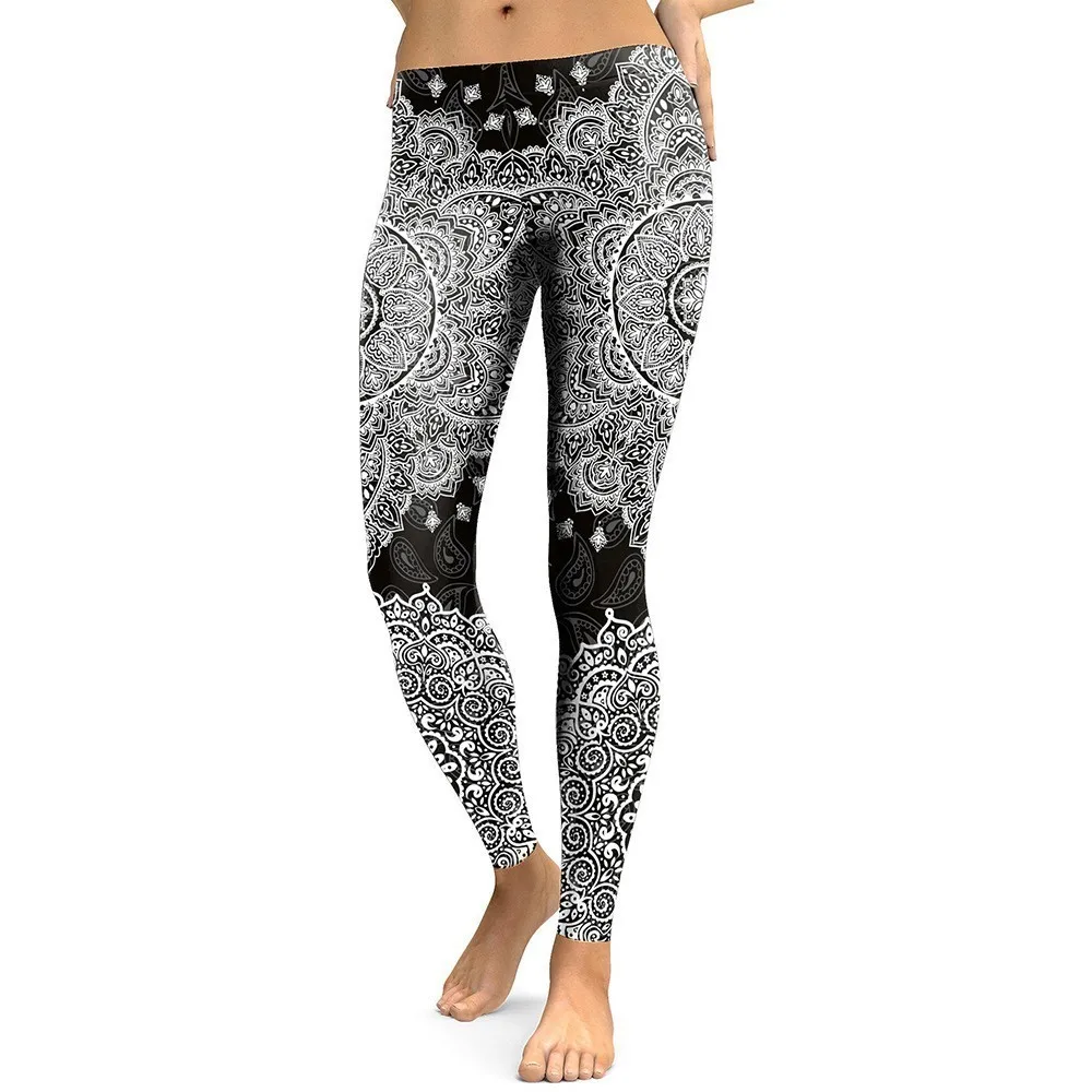 

2019 New Women Print Leggings Pants Fitness Leggings Workout Sports Running Leggings Sexy Push Up Gym Wear Elastic Slim Pants