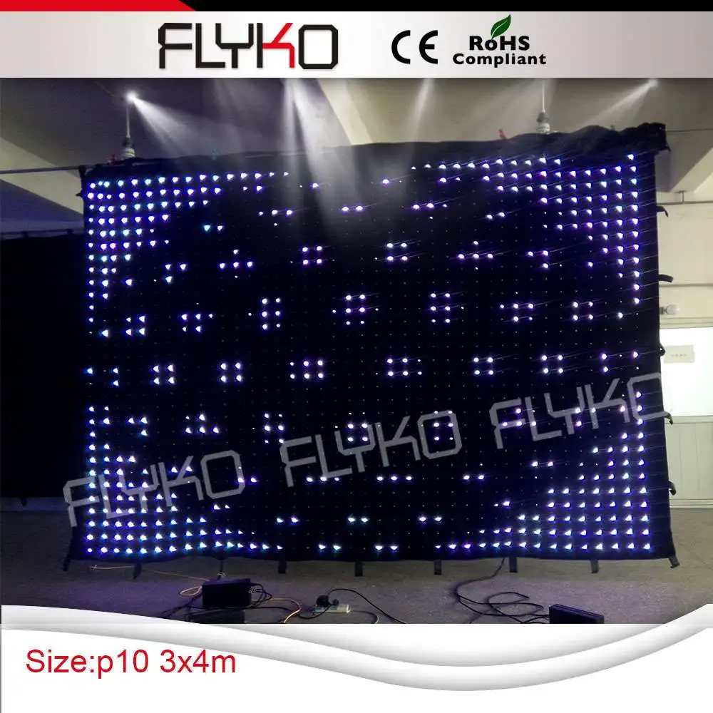 

Led lighting Hot 3m x 4m Flexible P10 Led Video Version Cloth Curtain