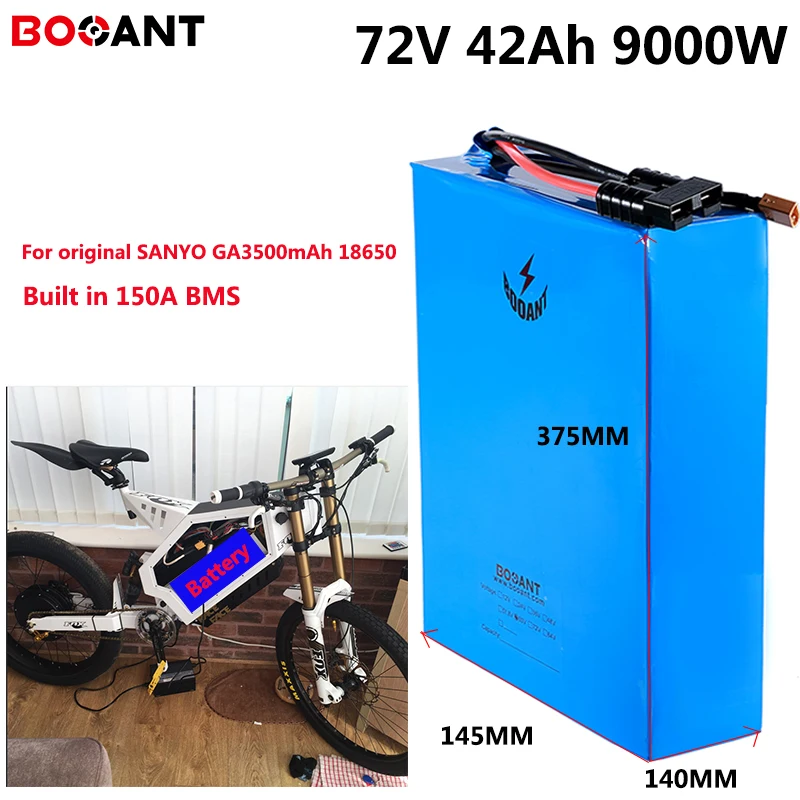 Мощный 8000W 72V 40Ah снег жира Электрический велосипед батареи 20S 72 V, фара для электровелосипеда в литий-ионная аккумуляторная батарея для Sanyo 18650 ячейки с 5A Зарядное устройство