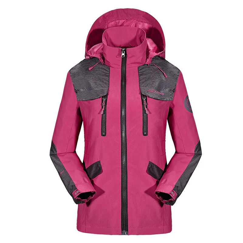 

Lovers breathable Waterproof Windbreaker autumn Camping Hiking Clothes couples Outdoor Fleece Thermal Sports Coat
