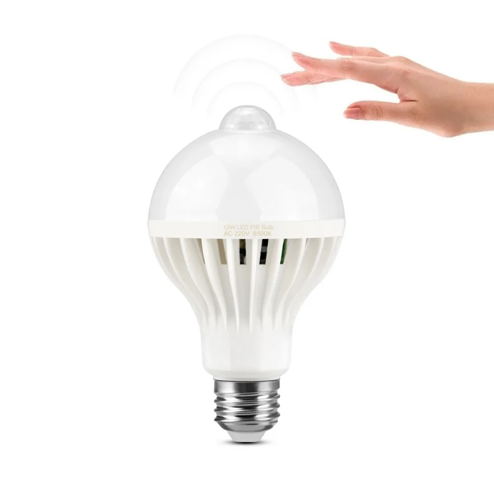 

3W 5W 7W 9W 12W E27 Auto PIR Infrared Motion Sensor LED Light bulb / Sound Sensor Led night light 220V for Car Parking Bathroom