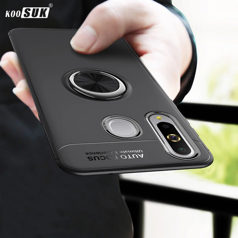 

Luxury Case For Samsung Galaxy A9 Pro 2019 Case Cover Magnetic Ring Holder Soft Matte Silicone Shell For Samsung A9Pro 2019 Case