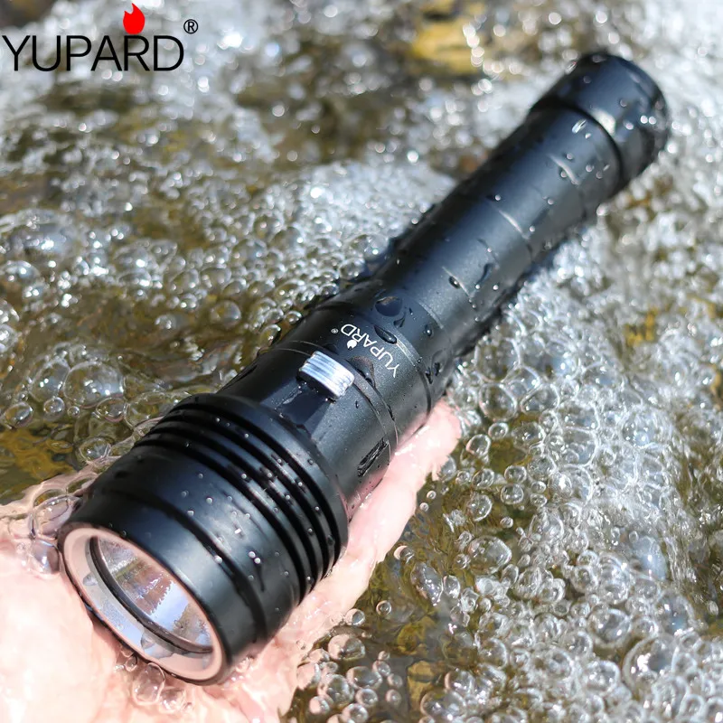 

Фонарик для подводного плавания XHP50, 100 м, 26650, 18650, водонепроницаемый