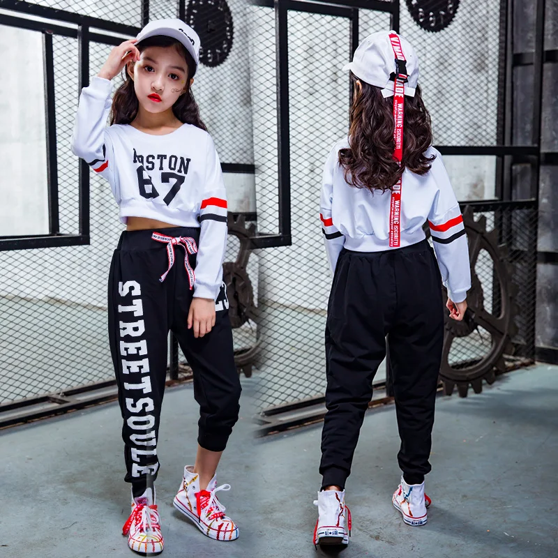 Girls Street Dance Performance Children's Hip Hop Jazz Hiphop Costume Children's Drums Spring and Autumn Street Dance Set