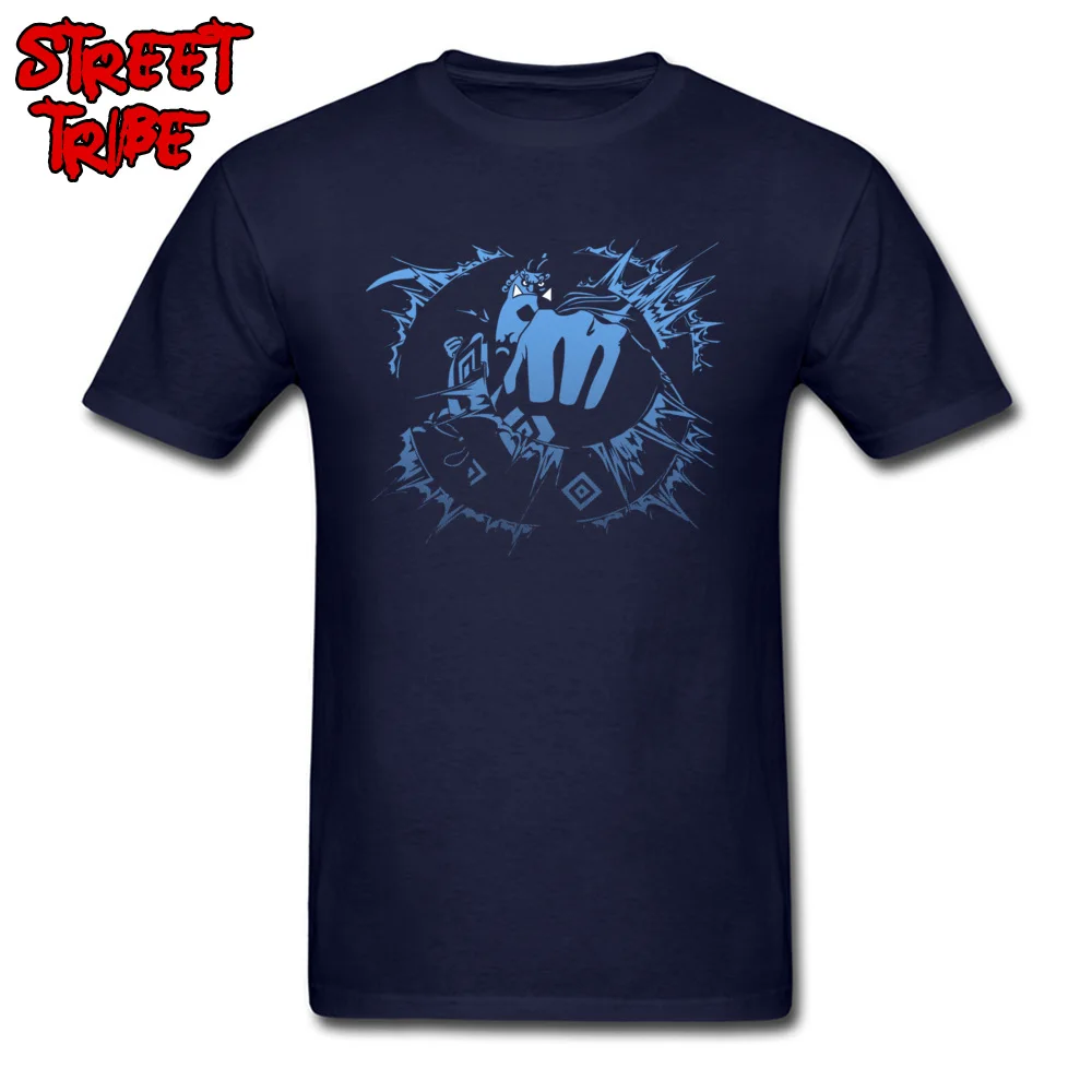 Fishman Punch comfortable Top T-shirts for Men 100% Cotton Summer/Fall Tees Customized T-shirts Short Sleeve Discount Crew Neck Fishman Punch navy