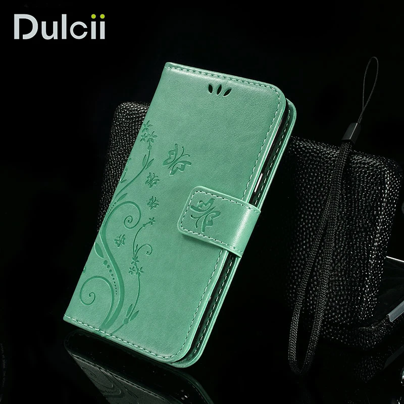 DULCII for Lenovo A1000 Mobile Phone Cases Imprint Flower Butterfly Leather Protector Cover Shell a 1000 Capa |