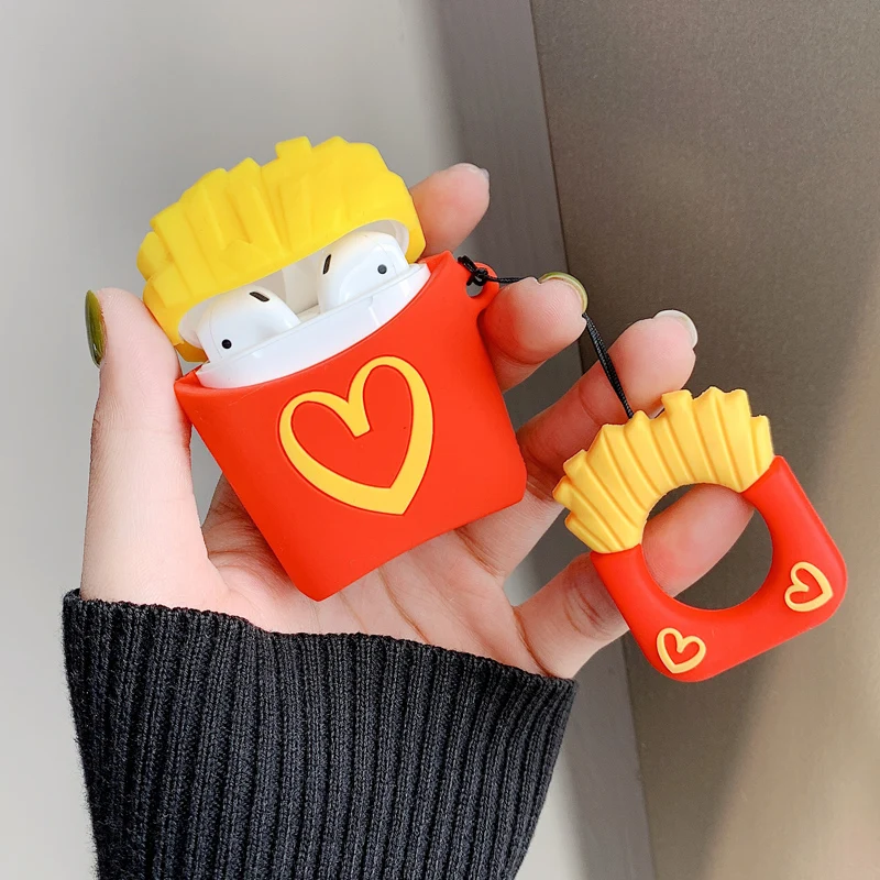 لطيف المقلية الذرة نمط الهاتف المحمول سلسلة ، ل airpods سماعة لينة حقيبة العالمي التمهيد الهاتف عقف حزام البنصر