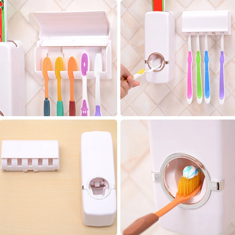 New-Design-Automatic-Toothpaste-Dispenser-Family-Toothbrush-Holder-Set-High-Quality-Bathroom-sets