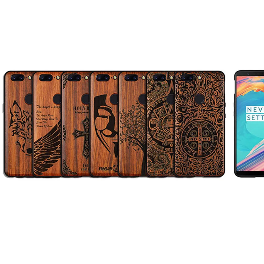 Funda Oneplus 5 t Boogic Original de madera Real funda Oneplus 6 Rosewood TPU a prueba de golpes carcasa trasera teléfono One plus 6 funda
