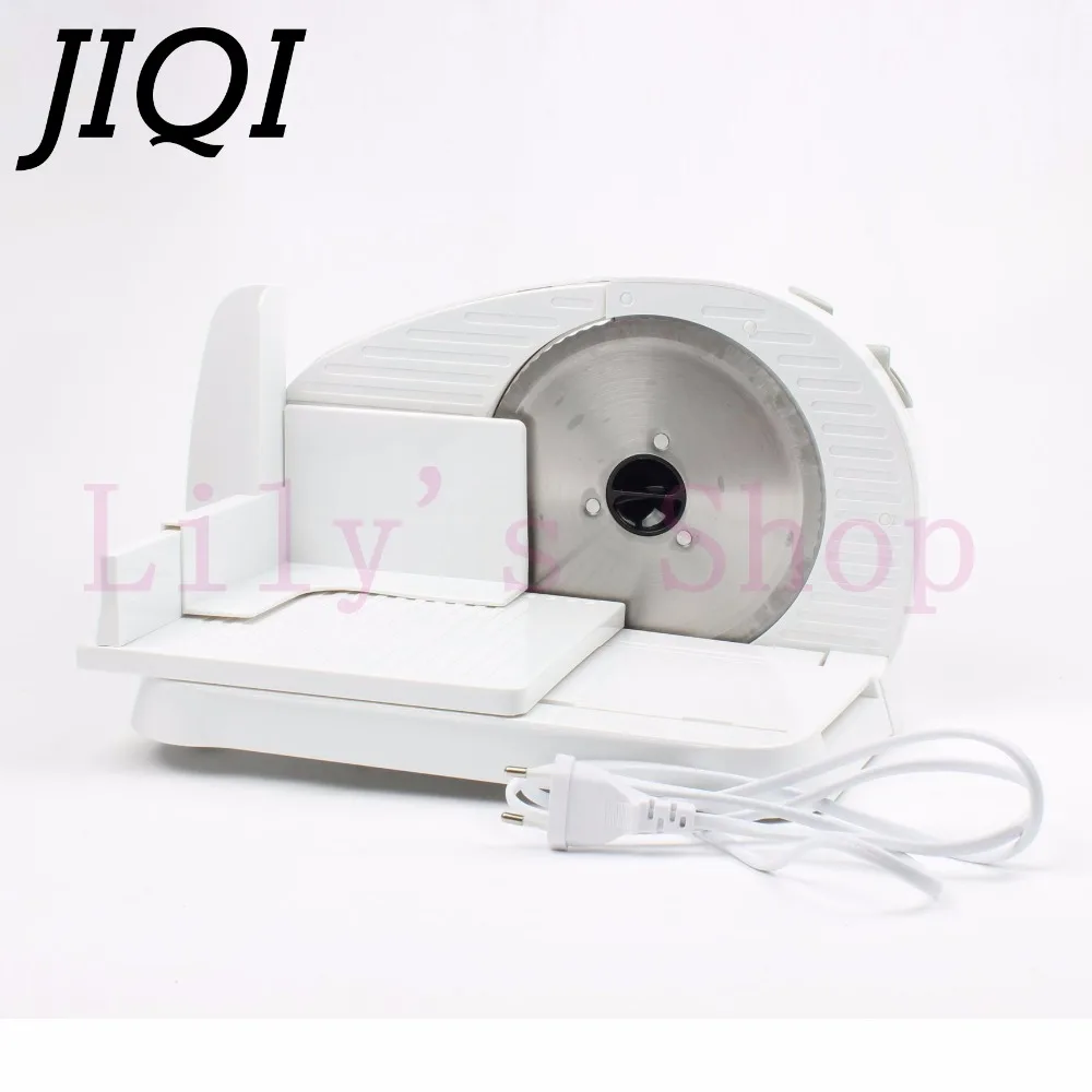 JIQI Automatic Mini Electric Meat Slicer Mutton Roll Grinder Food Mincer Beef Lamb Cutting Machine Vegetable Bread Cutter