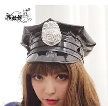 2020 black police hat cosplay police military hat uniform cap police uniform hat halloween party supplies black police hat cosplay police accessories military hat uniform cap police uniform hat halloween party supplies