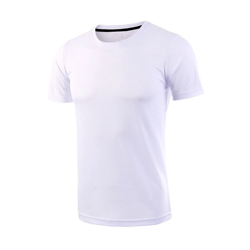 Новая летняя мужская быстросохнущая футболка дышащая удобная спортивная одежда для бега с коротким рукавом
